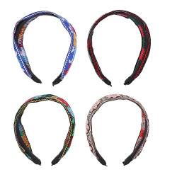 Beaupretty 4 besticktes geknotetes Stirnband Bandana für Vintage Haarturban kopfschmuck haar zubehör stirnband Stirnband Schal Haarschmuck Kopfbedeckung von Beaupretty