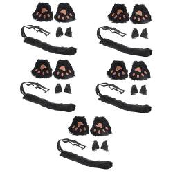 Beaupretty 5 Sets Weihnachten Lustiger Wolf Tierkopf Cosplay-Clips Requisite Haarnadeln Fell Party-Dekoration Schwarz Und Performance-Schwanzkostüme Für Künstliche Kopfbedeckung von Beaupretty