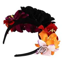 Beaupretty 5 Stk Rosa Stirnband Geweih Haarspange Schafhornhaar Sommer Mexikanische Rose Stirnband Tag Der Toten Accessoires Für Frauen Halloween-blumentiara Braut Haarring Stoff Mädchen von Beaupretty