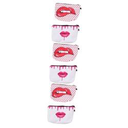 Beaupretty 6 STK Lippen Kosmetik Tasche Lippenabdruck Tote-Einsatz-Organizer Große Toilettenartikel Schminksets Für Damen Schminktasche Mit Reißverschluss Reisen Polyester Tragbar Koffer von Beaupretty