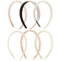 Beaupretty 6St Blumen-Stirnband-Kombinationsset in einfarbiger Farbe Stirnbänder Haarstyling-Tools für Frauen Tiara Haarbänder Haarband ästhetischer Haarschmuck Spa Kopfbedeckung schmücken von Beaupretty