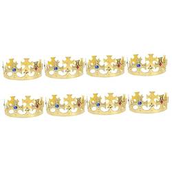 Beaupretty 8 Stk Krone Stirnband Halloween-kostüm-kopfbedeckung Goldener König Krone Für Männer Frauen Prinzessinnen-party-kronen Königlicher König Für Jungen Jesus Plastik Mann Schmuck von Beaupretty