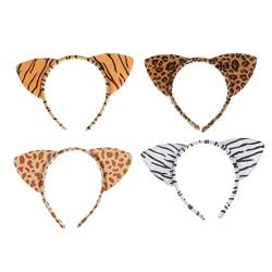 Beaupretty 8 Stk Stirnband Mit Tierohren Stirnband Mit Tigerohren Tiere Haarreifen Leopard Kostüm Ohren Haarbänder Für Damenhaar Katzenohren Cosplay Halloween-foto Kind Ohrring Kleidung Stoff von Beaupretty