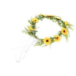 Beaupretty Blumenkrone Braut Blumenkranz Künstliche Kopfschmuck Blumen Haarkranz Hochzeit Stirnband Künstlicher Blumenkranz von Beaupretty