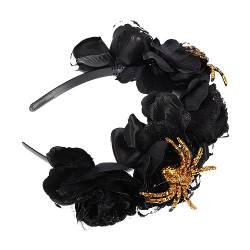 Beaupretty Großes Spinnen-Stirnband Stirnbänder Für Frauen Haargummis Tiara Für Mädchen Tag Der Toten Kostüm Spinnen-Haarband Halloween-Blumen-Kopfschmuck Rosen-Kopfschmuck von Beaupretty