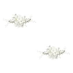 Beaupretty Haarschmuck Für Die Braut 2St Tiara haarschmuck Kopfschmuck für die Braut Brautkamm Hochzeit Haarkamm Hochzeitskleid Kopfbedeckung Zubehör Weiß von Beaupretty