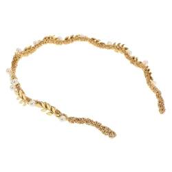 Beaupretty Hochzeitskleid-Stirnband Haarschmuck Für Mädchen Perlen-Stirnband Für Mädchen Perlen-Haarschmuck Damen-Stirnband Haargummis Für Frauen Blumen-Stirnband Legierung Goldene von Beaupretty