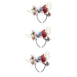 Beaupretty Kopfschmuck 3 Stück Reifengeweih Elchschmetterlinge Mit Halloween-Herbsturlaub-Kostümverschluss Blumen-Party-Zufallssimulation Kopfbedeckung Haar Cosplay Weihnachts-Stirnbänder von Beaupretty