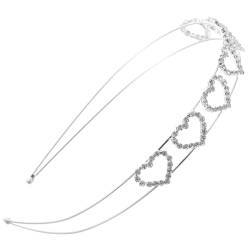 Beaupretty Liebes-strass-stirnband Strass Stirnband Damen Modische Stirnbänder Für Frauen Stirnbänder Frauen Strass-stirnbänder Für Damen Herz-stirnband Strasssteine Metall Schmuck Fräulein von Beaupretty