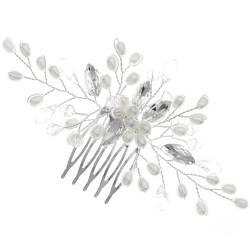 Beaupretty Perlenkamm Blumenmädchen-kopfschmuck Perlenhaarspangen Blumenmädchen Haarspange Accessoires Für Hochzeitskleider Haarschmuck Kamm Stirnband Strasssteine Legierung Haare Hoch Braut von Beaupretty