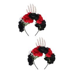 Beaupretty Rose 2 Stück Totenkopf-Hand-Stirnband Haarschmuck Damen-Haar-Accessoires Haar-Accessoires Für Mädchen Kostüm Totenkopf-Stirnband Halloween n-Haarreifen Mexikanisches von Beaupretty