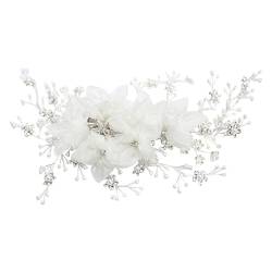 Beaupretty Schleier Haarnadeln Künstliche Perlennadeln Hochzeit Haarnadeln Glänzende Blumenhaarnadel Kopfschmuck Aus Kristallperlen Hochzeits-kristallblatt-haarteil Hochzeitskleid Braut Korn von Beaupretty