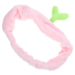 Beaupretty Sojasprossen-stirnband Badewannen-stirnband Gesichts-stirnband Elastische Duschkopfband Spa-haarband Süßes Make-up-stirnband Make-up-haarband Flanell Hautpflege Rosa Kopfbedeckung von Beaupretty