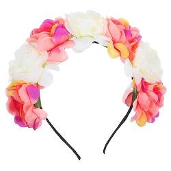 Beaupretty Stirnband Aus Künstlichen Rosen Weihnachtshaarband Weihnachts-haarschmuck Gespickt Party-haarschmuck Hochzeitsfest Stirnband Rosa Stirnband Braut Heiligenschein Blumen Stoff von Beaupretty