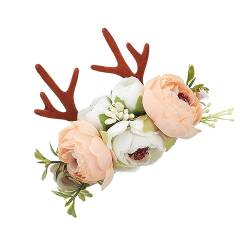 Beaupretty Stirnband Blumen-Stirnbänder Ort Mädchen Kleidung Elastische Stirnbänder Für Mädchen Hirsch Kostüm Haarband Weihnachten Geweih Stirnband Elch Ohr Stirnband Stoff Hörner Haarband von Beaupretty