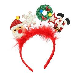 Beaupretty Weihnachtsstirnband Für Party Stirnband Für Weihnachtsfeiern Süße Urlaubsstirnbänder Schneeflocke Stirnband Weihnachtsmann Haarreif Kind Kopfbedeckung Gefühlt Weihnachtsbaum von Beaupretty