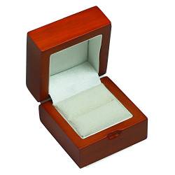 Beautiful Jewellery Company BJC® mahagoni Massiv Holz & Wildleder Ring Geschenk-Box – Amazing Schmuck Ring Box – handgefertigt Geschenkbox von Beautiful Jewellery Company