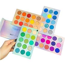 Beauty Searcher 60 Farben Lidschatten-Palette 4 in 1 Color Board Make-up-Palette Hochpigmentierte helle Farbe Nude Shimmer Matte Glitter Cream Lidschatten-Paletten von Beauty Searcher