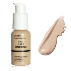 Volle Abdeckung Matte flüssige Foundation, Flawless Oil Control Concealer Foundation, langlebige wasserdichte weiche Feuchtigkeitscreme Matte flüssige Foundation 30ml (#101 Porzellan) von Beauty Searcher