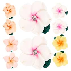 Beavorty 10St Haarspange DIY Polymer-Ton-Perlen-Anhänger Haarklammer Haarspangen 3D-Blumenverzierungen handwerklicher Charme Handyhülle schmücken Halskette Lieferungen von Beavorty