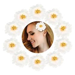 Beavorty 10st Hawaiianische Blumen Haarspangen Hochzeitsschmuck Für Brautjungfern Strand Haarspangen Blumenhaarspangen Für Frauen Braut Haarspange Krokodilklemme Böhmen Weiß Kind von Beavorty