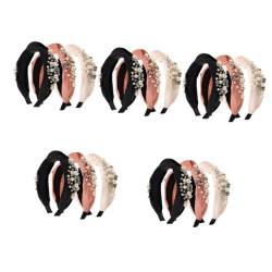 Beavorty 15 Stk Perlgeknotetes Stirnband Verzierte Stirnbänder Für Damen Perlengeflochtenes Stirnband Perlenstirnbänder Für Frauen Diadem Schal Europäisch Und Amerikanisch Fräulein Stoff von Beavorty