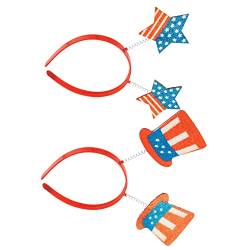 Beavorty 2 Stk Amerikanisches Muster Stirnband Haarschmuck Zum Unabhängigkeitstag Bogen Der Amerikanischen Flagge 4. Juli Stirnband Patriotische Stirnbänder Tagesgeschenk Hut Fräulein Abs von Beavorty