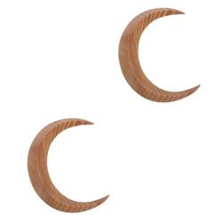 Beavorty 2St Mond Haargabel Haarspange Hochsteckfrisur Haarstäbchen Haarstock Haarklammer Tiara Dutt-Haarhalter Haargabel für Frauen Halbmond Zubehör Holzstock Haarnadel von Beavorty