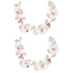 Beavorty 2st Blumenstirnband Stirnband Hochzeit Verzierte Stirnbänder Für Damen Haargummis Für Damenhaar Floraler Kopfschmuck Blumenkopfschmuck Zubehör Frau Perle Legierung von Beavorty