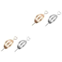 Beavorty 4 Stück Einfache Herz-Haarnadel Haarspangen für Damen Chignon-Haarnadel haarschmuck Haarstock Dutt mit Haarmanschette Europäisch und amerikanisch Stirnband Haarklammer Brötchen von Beavorty