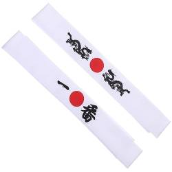Beavorty 4 Stück Japanisches Haarband Stirnband Bandana Samurai-stirnband Krawatten Für Männer Ninja-stirnband Hachimaki-stirnband Weiß Sushi-koch-stirnband Kleidung Mann Polyester Haarseil von Beavorty