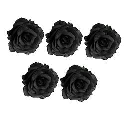 Beavorty 5st Rose Haarnadeln Haar Rose Rosafarbener Kopfschmuck Rose Anstecknadel Schwarze Flamenco-tanz-brosche Rosafarbene Haarspange Rosenbrosche Bräutigam Künstliche Blumen von Beavorty