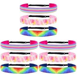 Beavorty 9 Stk Regenbogen-stirnband Mit Farbverlauf Sport Yoga Rutschfestes Stirnband Yoga-haarband Für Mädchen Elastische Sportliche Stirnbänder Dehnbar Stoff Zubehör Fitness Tie-dye von Beavorty