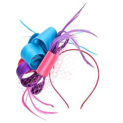 Beavorty Fascinator-hut Für Die Hochzeit, Teeparty Bankett-haarreifen Kopfschmuck Für Mädchen Gaze-haarschmuck Abschlussball-stirnband Frauen-kirchenhut Braut Stoff Charmant Schal von Beavorty