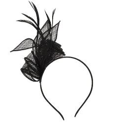 Beavorty Stirnband 1920er Jahre Schleier Faszinator Pillbox-hut Fascinator Königliche Maske Stirnband Für Frauen Fascinator Hut Stirnband Brautschleier Leinengarn Bankett Charme von Beavorty