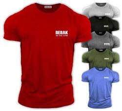 Gym Clothes for Men Gym T Shirt Bodybuilding T Shirts Gym Clothes - BEBAK Workout Top Training Tops Arnold Inspired Design T Shirt MMA, rot, L von Bebak Active