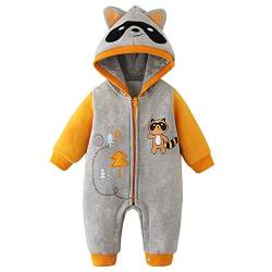 Bebone Baby Winter Strampler Jungen Mädchen Gefütterte Babykleidung Overall (Grau, 9 Monate/80) von Bebone