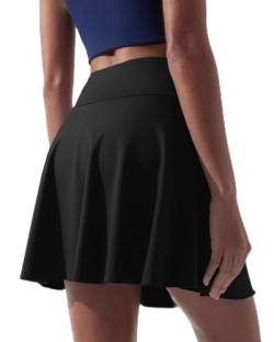 BebreezChic Damen Plissierte Tennisrock Kurz mit Hose Mini Rock Hohe Taille Sommerrock Sportrock Golfrock Hosenrock Athletic Skort Solid von BebreezChic