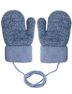 Becellen Baby Handschuhe Fäustlinge Winter, Kinder Warm Strickhandschuh Weich Niedlicher Handschuhe mit Schlüsselband für 0-3 Jahre Mädchen Junge von Becellen