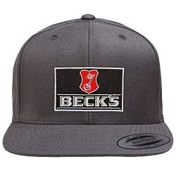 Beck's Offizielles Lizenzprodukt Beer Patch Premium Snapback Cap (Dunkelgrau), Einheitsgröße von Beck's