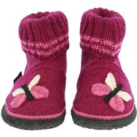 Beck Hüttenschuh Butterfly Hüttenschuhe (aus Österreich, warme Füße für Kita, Schule und Zuhause) rutschfeste Sohle, 100% atmungsaktive Schurwolle von Beck