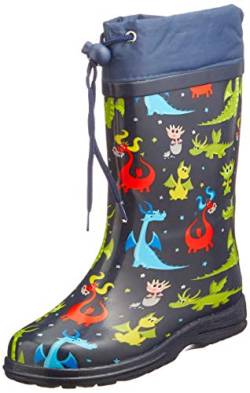 Beck Jungen Drachen Gummistiefel, Blau, 26 EU von Beck