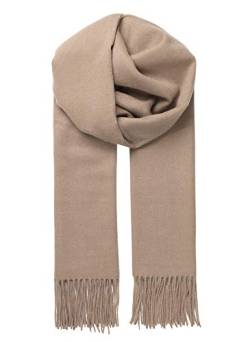 Becksöndergaard Schal Damen - Crystal Edition Scarf in Soft Beige (Beige) - Großer warmer Damenschal Einfarbig aus 100% Wolle - Breite: 50 x Länge: 220 cm von Becksöndergaard