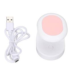 Nagellack-Licht, Dual-Lichtquelle, Tragbare, Schnell Trocknende Nageltrockner-Lampe, 16 W, Rosa, Einzelner Fingernagel mit USB-Kabel für Anfänger für Nagelstudio von Bediffer