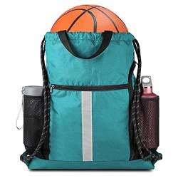 BeeGreen Rucksack mit Kordelzug, Sporttasche mit Schuhfach und zwei Wasserflaschenhaltern von BeeGreen