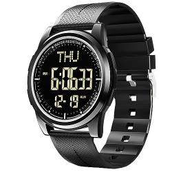 Beeasy Digitale Herren-Armbanduhr aus Metall, wasserdicht, mit Stoppuhr, Alarm, Dual-Zeit-Countdown, ultradünn, Super-Weitwinkel-Display, digitale Armbanduhr für Männer und Jungen von Beeasy