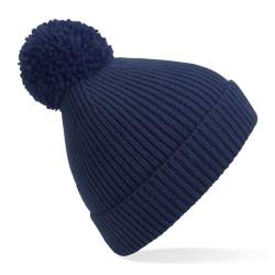 B382 Engineered Knit Ribbed Pom Pom Beanie (Oxford Navy) von Beechfield