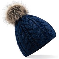 Beechfield® Bommelmütze Damen Winter Strickmütze Mütze Beanie Üppiges schweres Zopfmuster von Beechfield