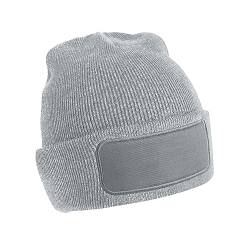 Beechfield B445 Patch Beanie, grau meliert, XS-XL von Beechfield