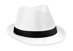 Beechfield Fedora Hut L - XL ,Weiß/Schwarz von Beechfield